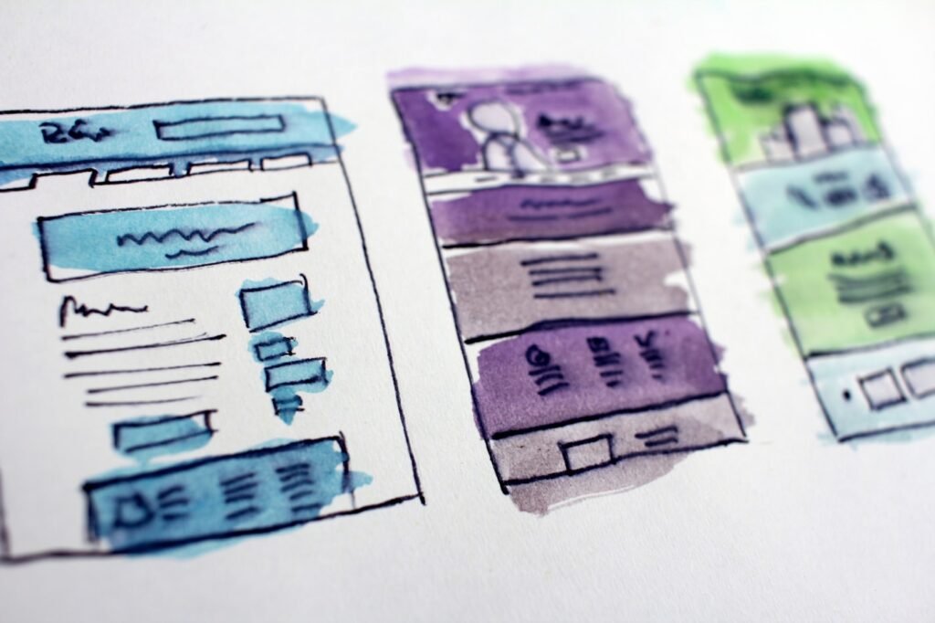 E-commerce interface design tools and palette