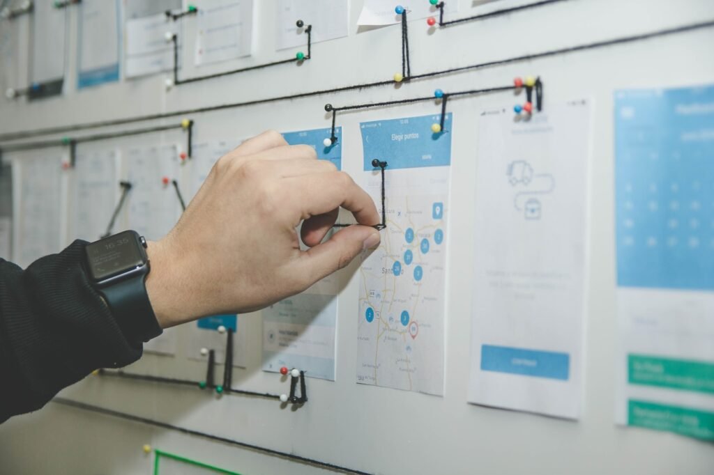 User experience research notes and journey mapping